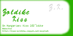 zoldike kiss business card